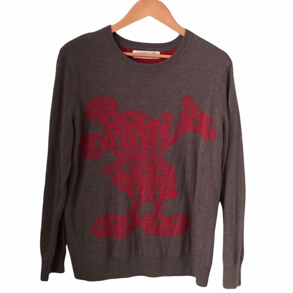 Disney Crewneck Knit Sweater with Front Mickey Detail in Size Medium